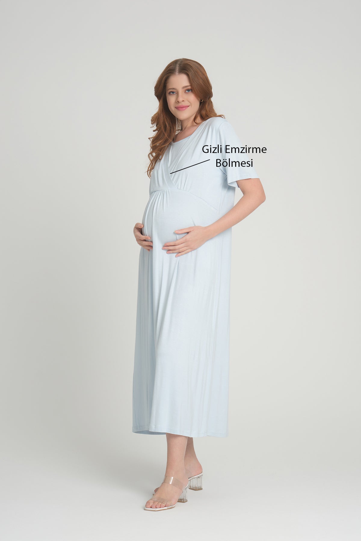 Sabahlıklı Kruvaze Lohusa Gecelik Takımı - 2390