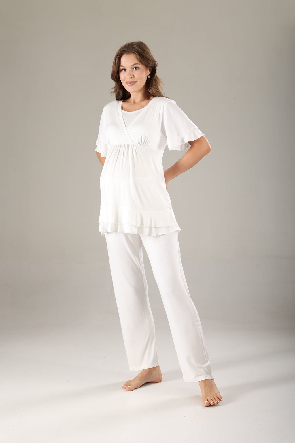 Yeşil Jakarlı Sabahlıklı Lohusa Pijama Takımı 819