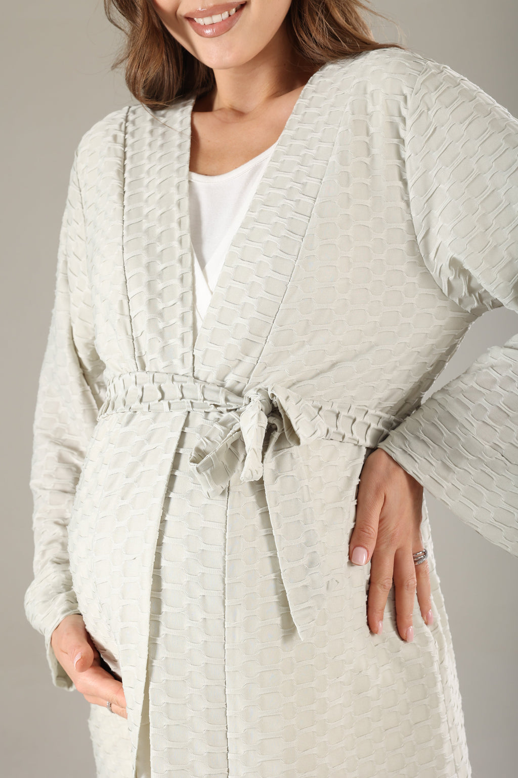 Yeşil Jakarlı Sabahlıklı Lohusa Pijama Takımı 819