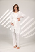 Dantel Detaylı Yakalı Sabahlıklı Lohusa Pijama Takımı 577