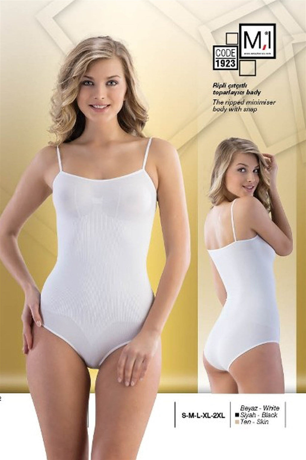 Emay 1923 Dikişsiz İp Askı Çıtçıtlı Ripli Body - Hamileco Homewear