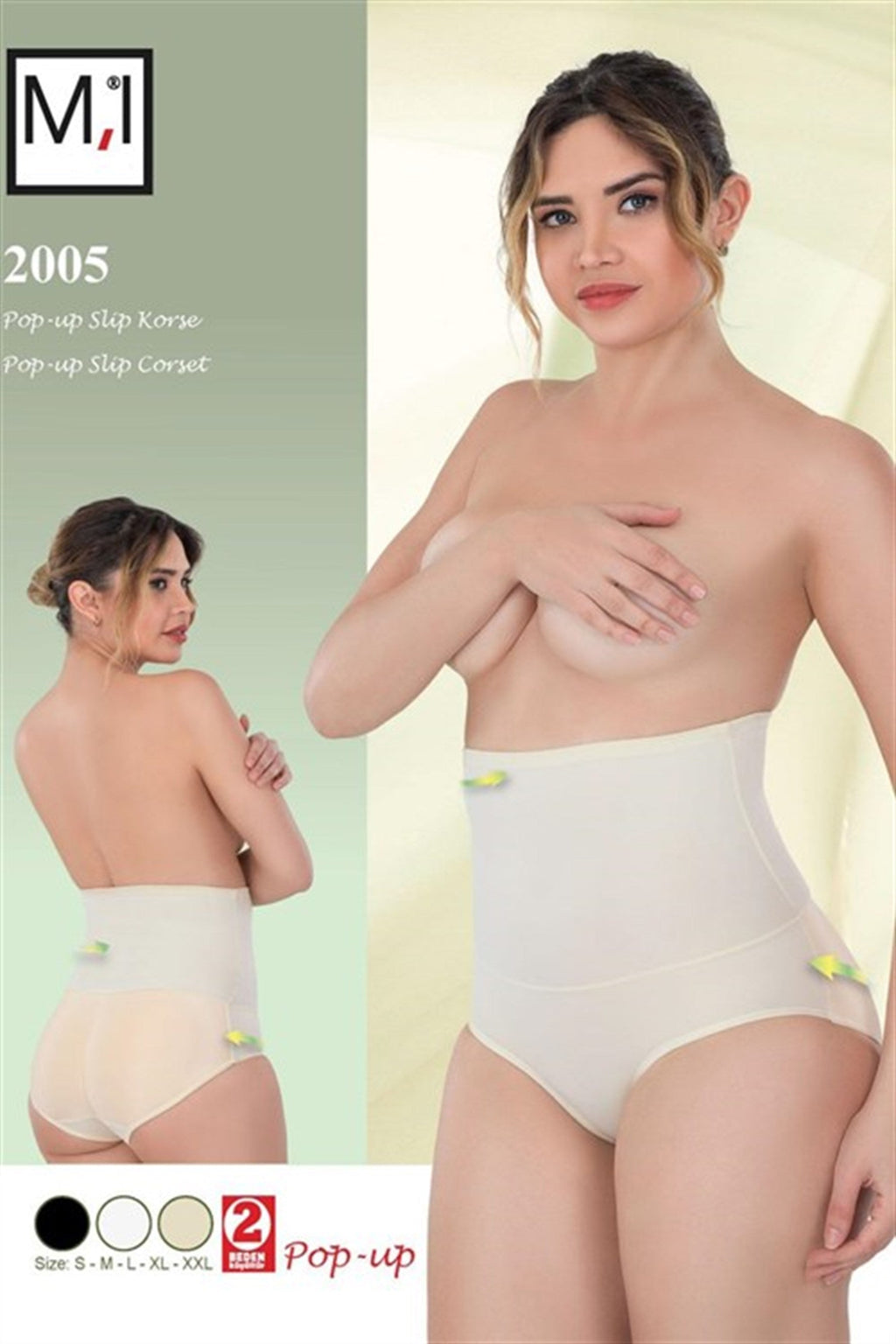 Emay 2005 Yüksek Bel Slip Pop-up Lohusa Korse - Hamileco Homewear