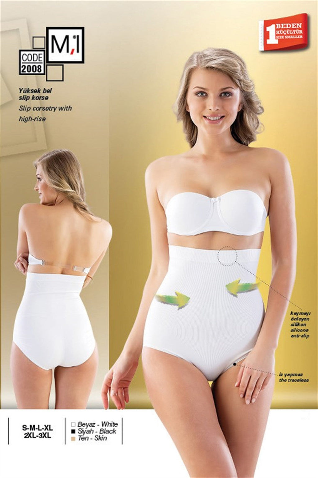 Emay 2008 Dikişsiz Yüksek Bel Slip Lohusa Korse - Hamileco Homewear