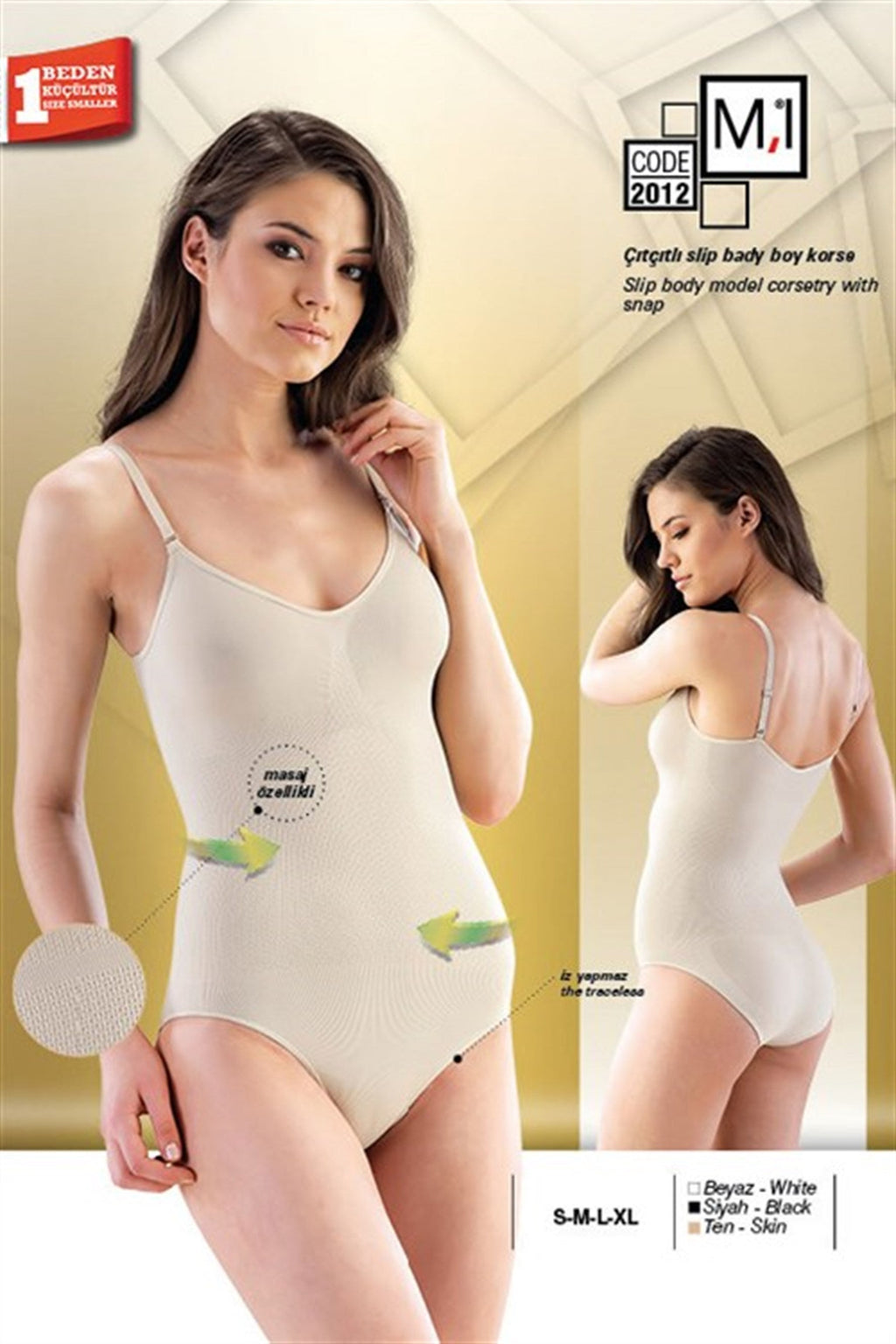 Emay 2012 Dikişsiz Çıtçıtlı Slip Boy Lohusa Korse - Hamileco Homewear