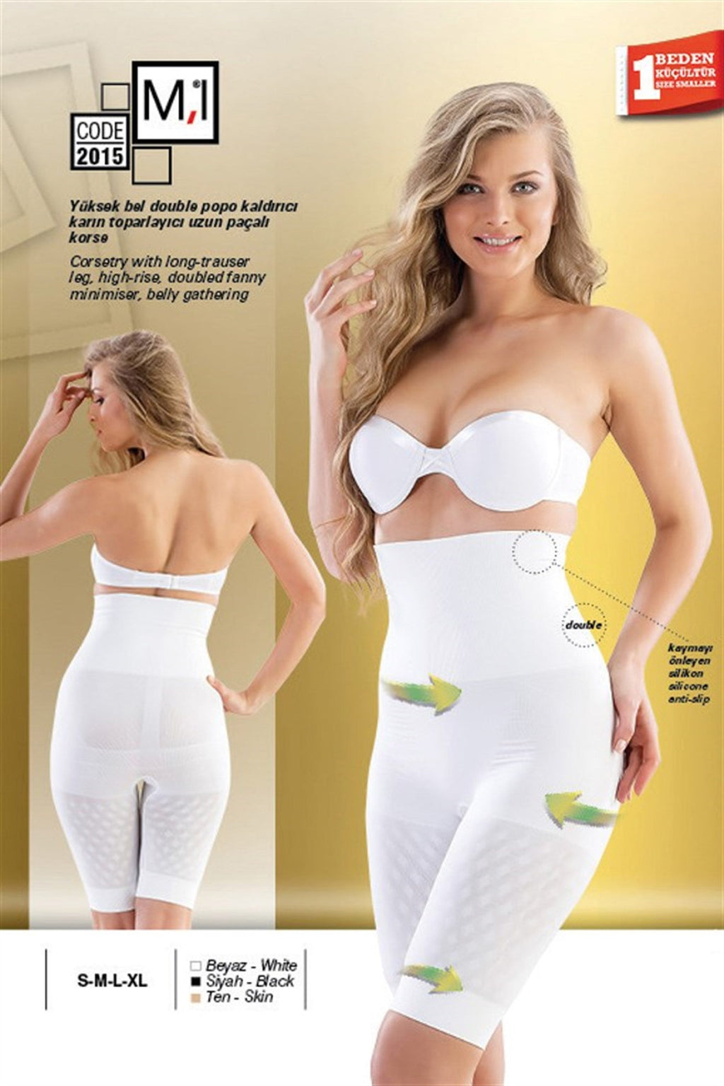 Emay 2015 Yüksek Bel Double Karın Toparlayıcı Uzun Paçalı Dikişsiz Lohusa Korse - Hamileco Homewear