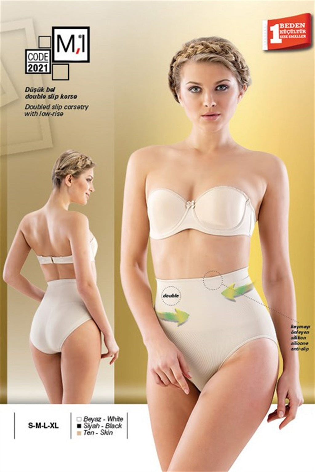 Emay 2021 Dikişsiz Düşük Bel Double Slip Lohusa Korse - Hamileco Homewear