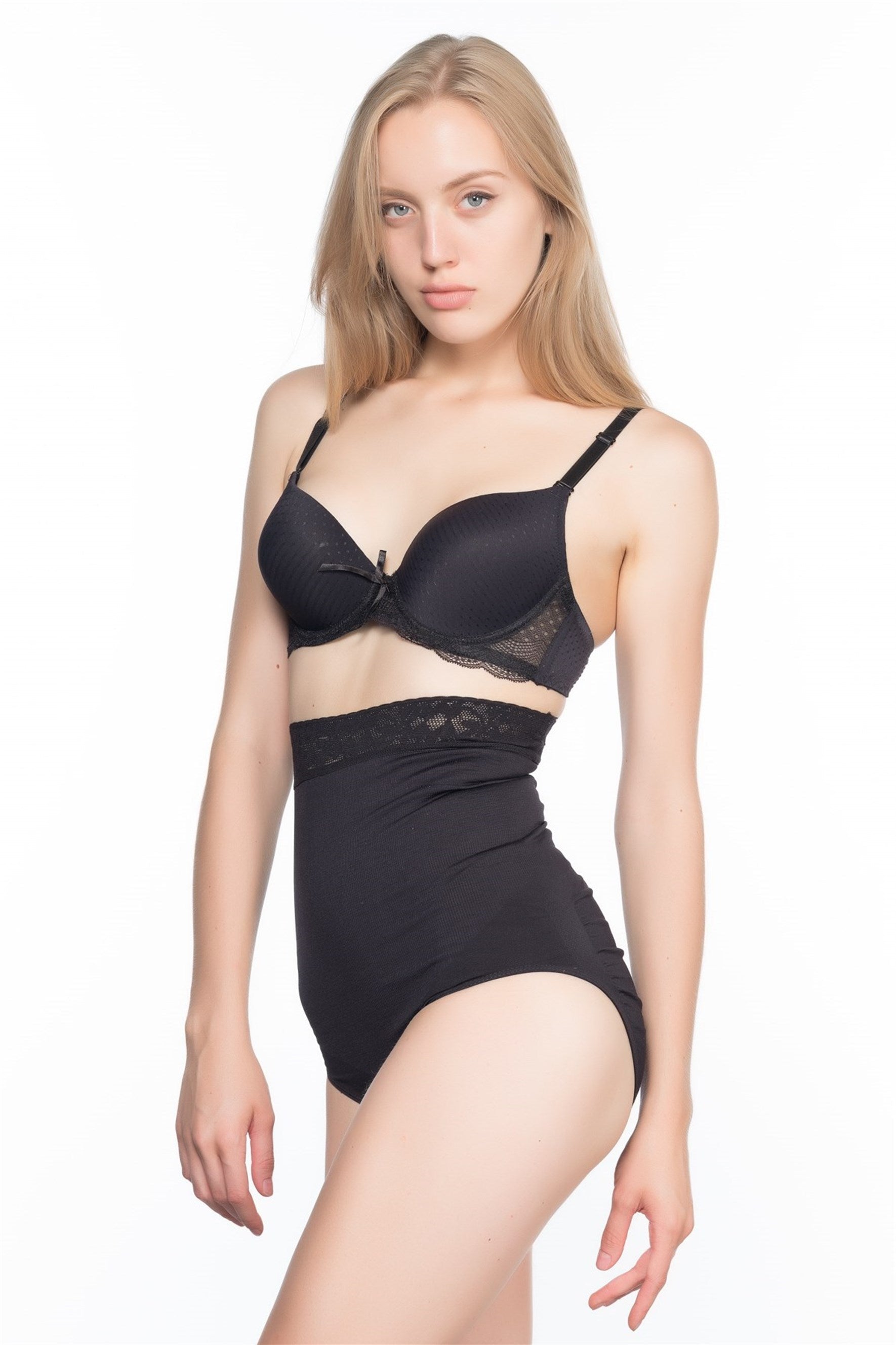 Emay 2028 Dikişsiz İz Yapmaz Beli Dantelli Silikonlu Slip Lohusa Korse - Hamileco Homewear