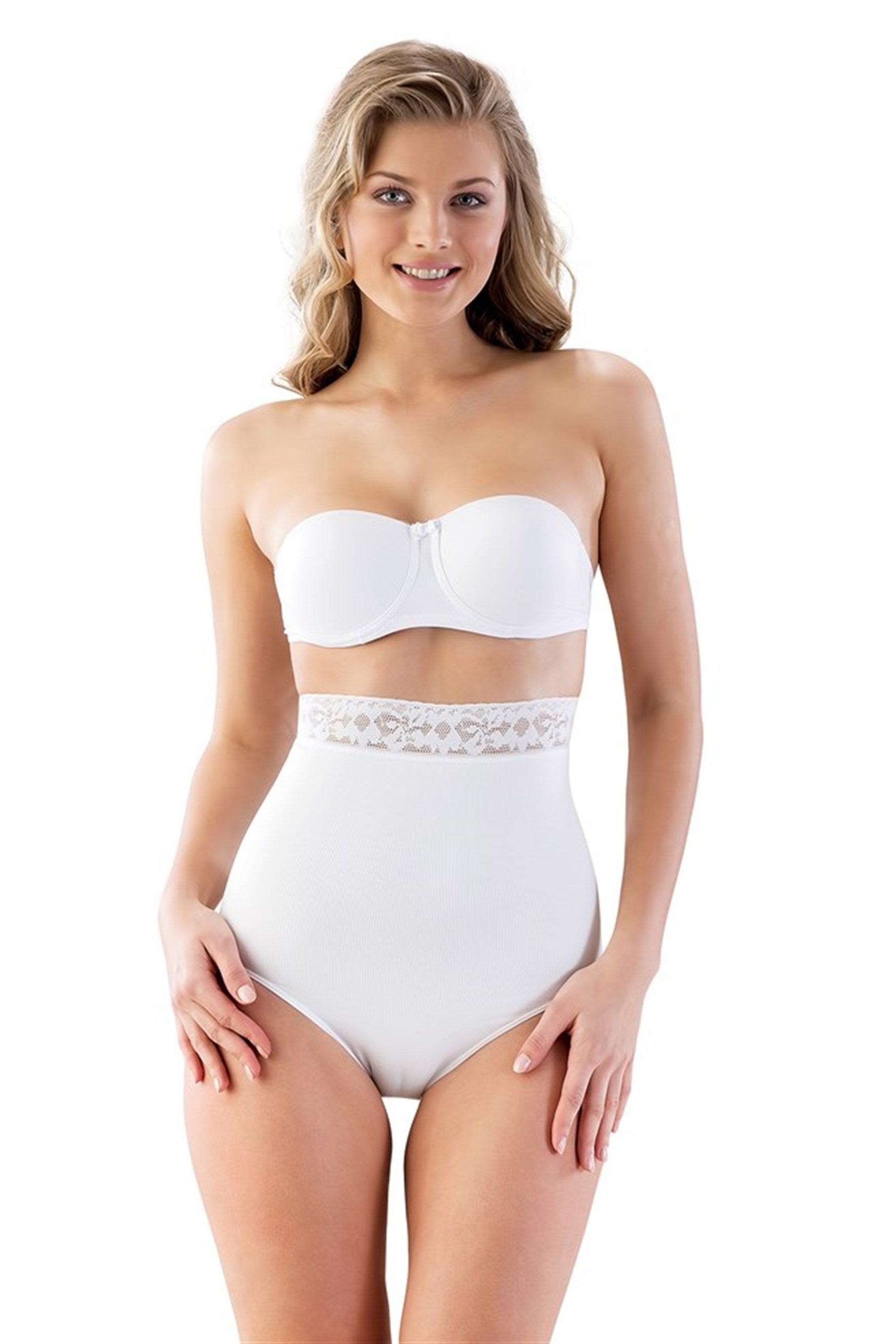 Emay 2028 Dikişsiz İz Yapmaz Beli Dantelli Silikonlu Slip Lohusa Korse - Hamileco Homewear