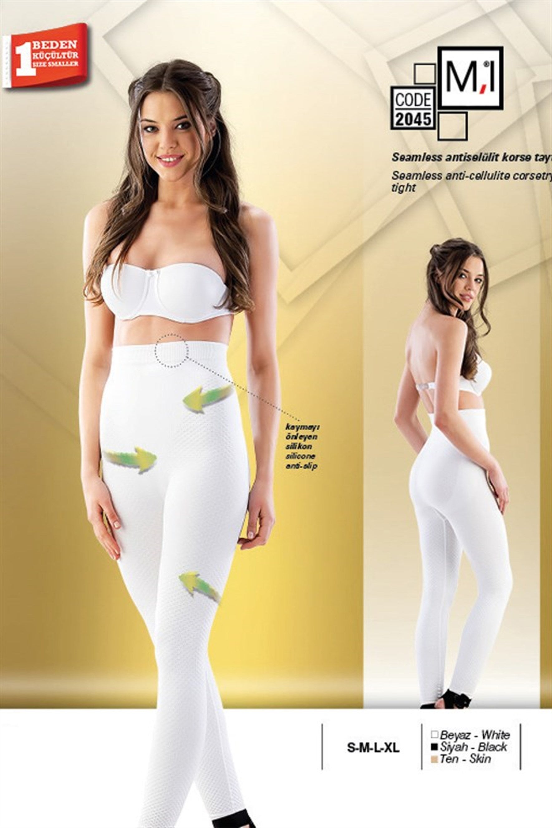 Emay 2045 Antiselülit Dikişsiz Lohusa Korse Tayt - Hamileco Homewear