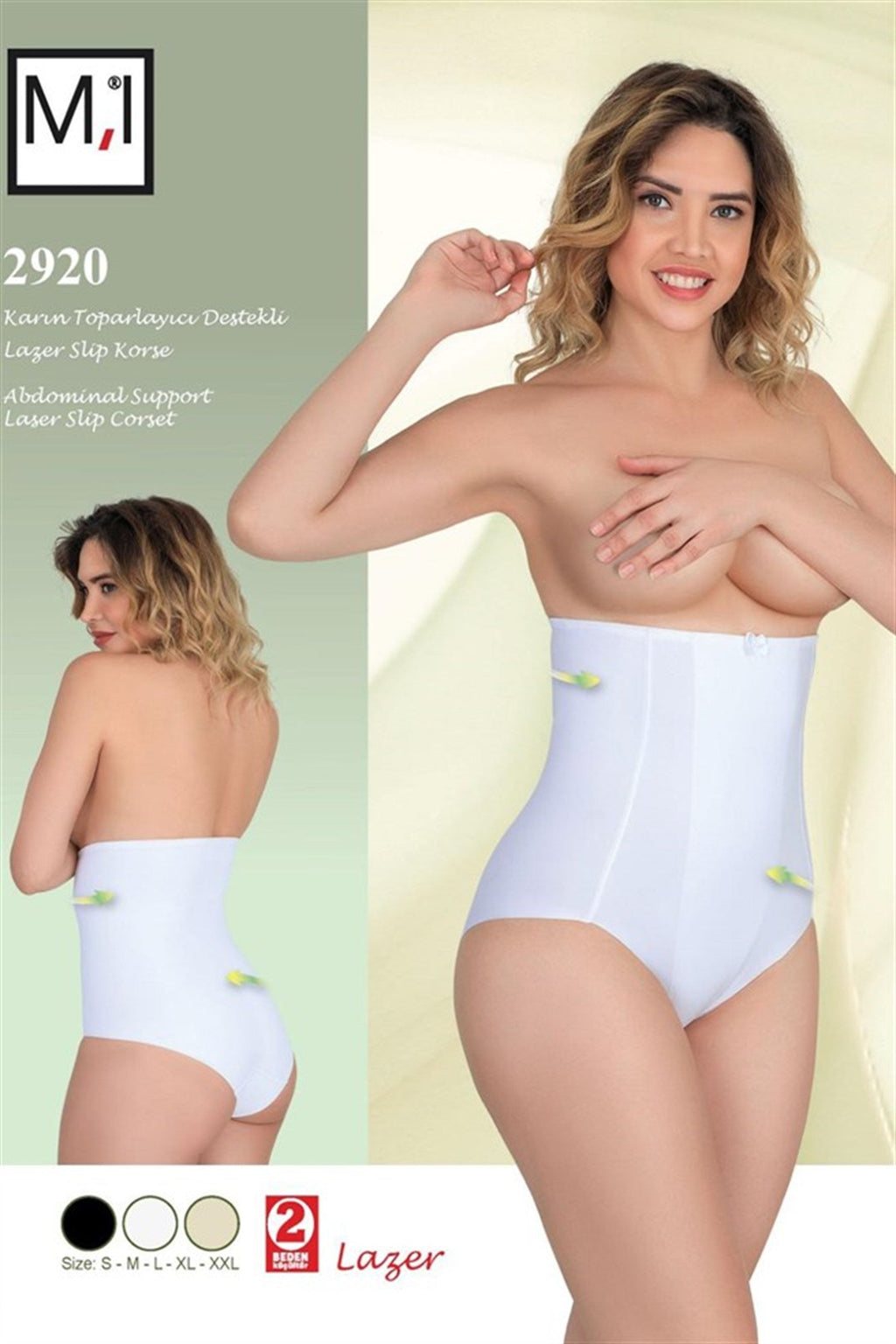 Emay 2920 Karın Toparlayıcı Destekli Lazer Slip Lohusa Korse - Hamileco Homewear