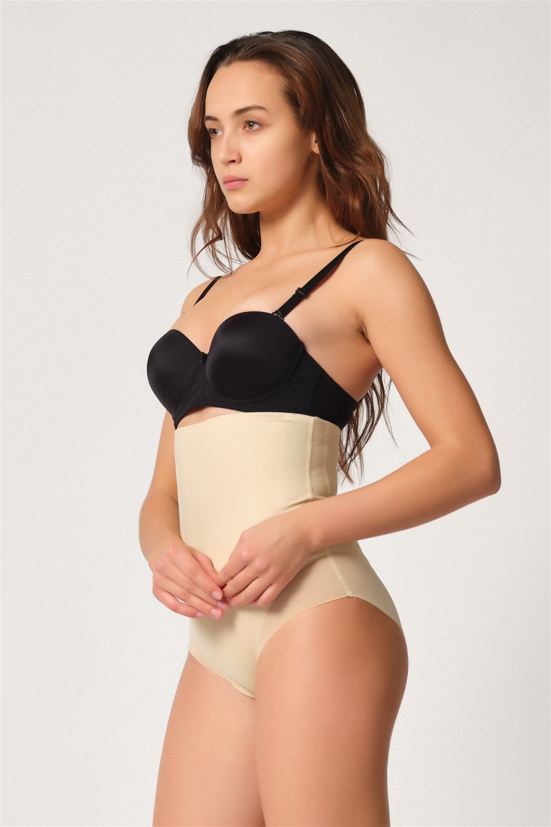 Emay 2945 Tül Karyokalı Lazer Slip Lohusa Korse Beyaz - Hamileco Homewear