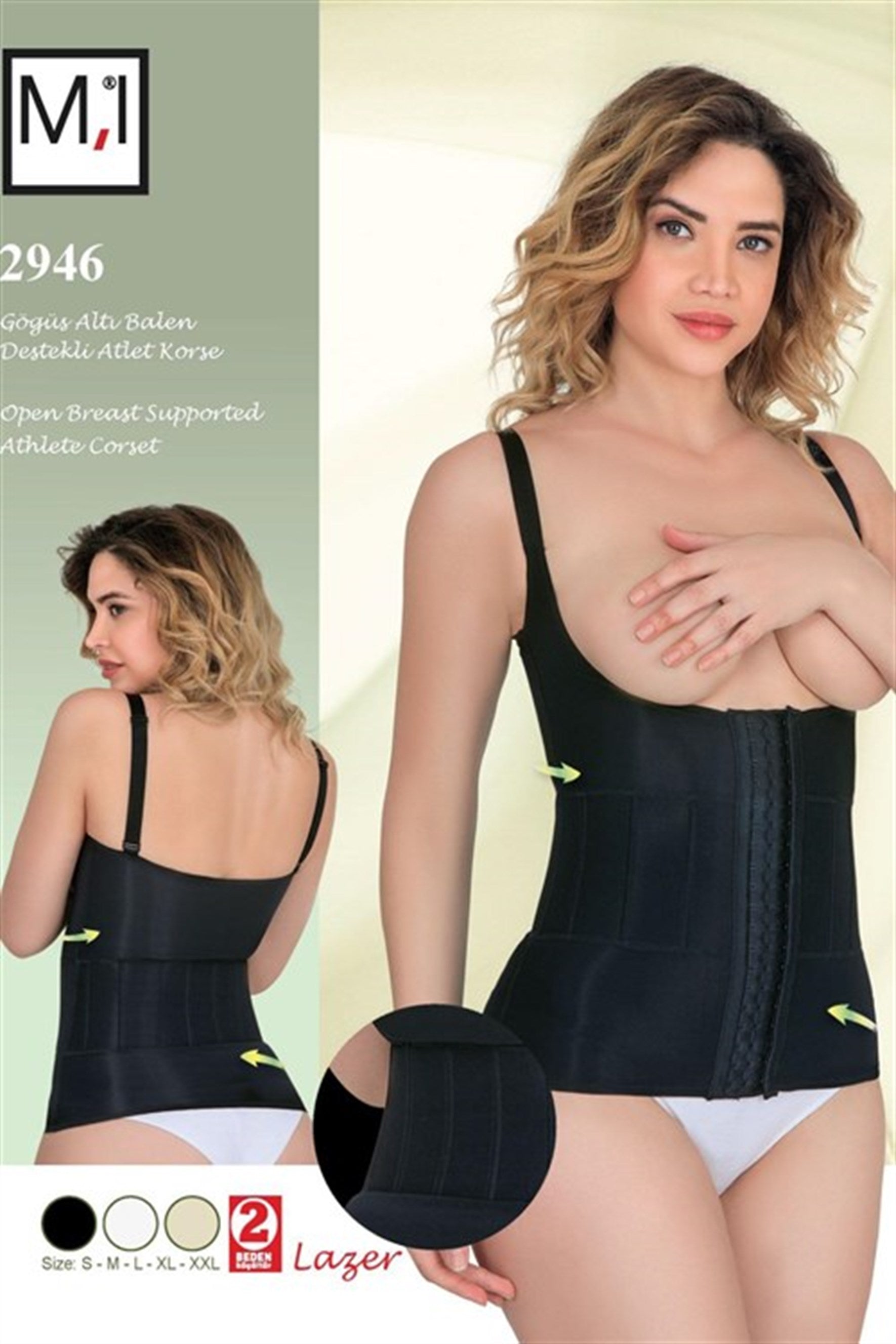 Emay 2946 Göğüs Altı Balen Destekli Atlet Lohusa Korse - Hamileco Homewear