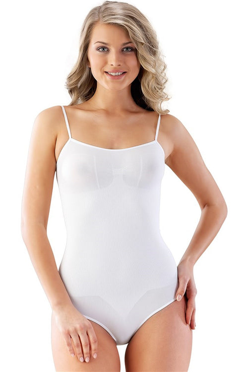 Emay 1923 Dikişsiz İp Askı Çıtçıtlı Ripli Body - Hamileco Homewear
