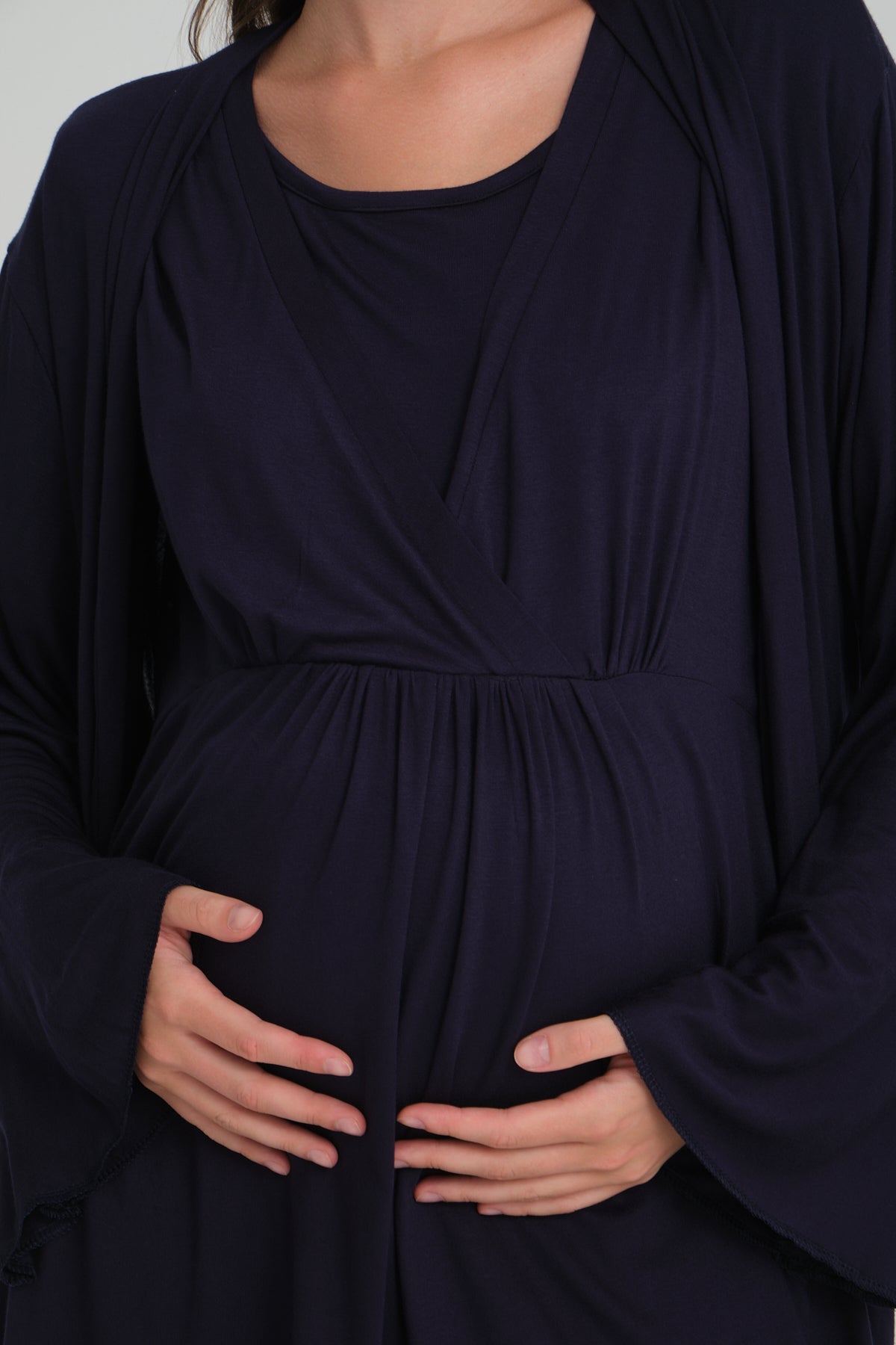 Sabahlıklı V Yaka Emzirme Özellikli Lohusa Pijama Takımı 532